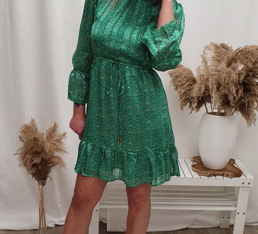 Short printed dress – Green