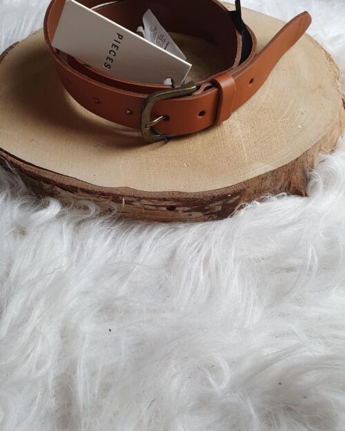 Leather belt Pieces – Brown
